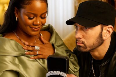 EXCLUSIVE: Eminem Sends Rihanna’s Daughter a Diamond Bracelet—But the 8-Word Inscription Inside Leaves A$AP Rocky Stunned… and Beyoncé in Tears Posted by  –  August 2, 2025 In an unexpected and deeply personal move, Eminem has sent a dazzling diamond baby bracelet to Rihanna in celebration of the birth of her third child. But what seemed like a simple, heartfelt gift has quickly spiraled into one of the most talked-about moments in entertainment — and for reasons no one could have predicted.  A Gift That Was More Than Just Jewelry The bracelet itself is stunning: custom-designed with flawless diamonds, a symbol of new life and love. However, insiders reveal the true shock lies within. Tucked inside the delicate box was a small folded photograph, along with a secret 8-word message that Eminem whispered to Rihanna years ago during a private studio session — a message that was never shared publicly until now.  The photograph, a silent but powerful gesture, captures a pivotal moment between the two artists — a moment so private, so charged with meaning, that the photo had remained folded and unsigned for years before Eminem chose to include it with this intimate gift.  The Moment That Shook the Inner Circle Sources close to Rihanna say the gift left her visibly shaken. Even more striking was the reaction of ASAP Rocky, Rihanna’s partner, who reportedly saw the photo and message and was rendered speechless — walking away without uttering a single word.  But it was Beyoncé’s reaction that truly stunned insiders. Upon seeing the message and the photograph, Beyoncé was said to have been overcome with emotion, breaking down in tears. Close friends say the message carried a weight that went beyond friendship or music — touching on themes of pain, redemption, and unspoken history.      Fans and Media in a Frenzy Since word leaked about the gift and its mysterious contents, social media has exploded. Fans are speculating wildly about what Eminem’s whispered 8 words could be, and why now — why reveal such a secret in this intimate way?  “It’s like a story unfolding between the lines,” wrote one fan on X (formerly Twitter). “We’re witnessing something real, raw, and devastating.”  Music insiders suggest this could signal a new chapter in Eminem and Rihanna’s relationship — professional, personal, or something more ambiguous — but both artists have remained tight-lipped, fueling the speculation even more.  A Gesture That Speaks Volumes Eminem’s decision to include the folded photo, signed yet never sent until now, is seen as an unprecedented gesture. It’s a silent communication, a bridge between past and present, loaded with meaning that only the closest people in their circle understand.   Though the full contents of the message and photo remain a mystery, one thing is clear: this is not just a gift. It’s a message wrapped in diamonds — one that has left some of music’s biggest stars speechless and others deeply moved.  Eminem apologizes to Rihanna on new song  What happens next? Will Eminem and Rihanna address the rumors? Will the world ever know what those 8 whispered words were? For now, fans wait — riveted, curious, and breathless.