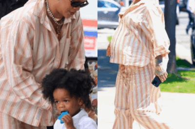 Pregnant Rihanna, who expecting Twins spotted in Los Angeles yesterday alongside her Son RZA, who he’s started academy program