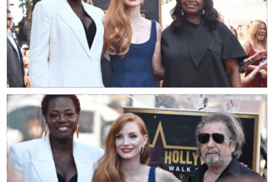 “A Starry Reunion: Jessica Chastain, Viola Davis, and Octavia Spencer Shine at Walk of Fame Ceremony” 🎥✨