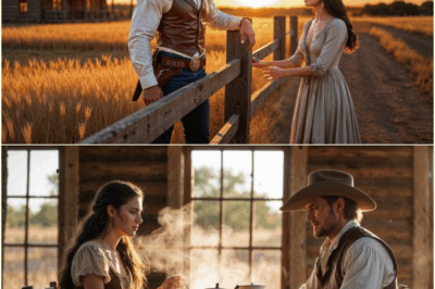 A poor girl pleaded, “Please don’t take my home.” The rich rancher said, “Then you must be my wife.” Texas, 1876. The courthouse of a sundrrenched frontier town stood crooked and faded like the memory of law itself. Inside, the air was dry and heavy. Lorie Mayfield stood alone at the center of the room, her back straight, fists clenched tight around a sheath of damp, crumpled documents. land records, planting logs, receipts in her father’s hand. Her voice had already been heard, her case already weighed. The judge lifted his gavvel and looked down over his spectacles. Without a formal deed, no matter the years of use or improvement, the land is not legally hers. It is considered vacant property. The gavl struck, “This land shall be annexed to the adjacent Boone Ranch holdings.” Gasps! some mutters.